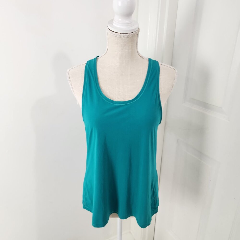 Lululemon Top Womens S Green Split Back Tank Racerback Smooth Silky Cooling